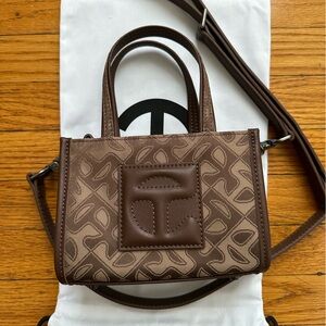 Telfar Monogram Chocolate Shopper Small